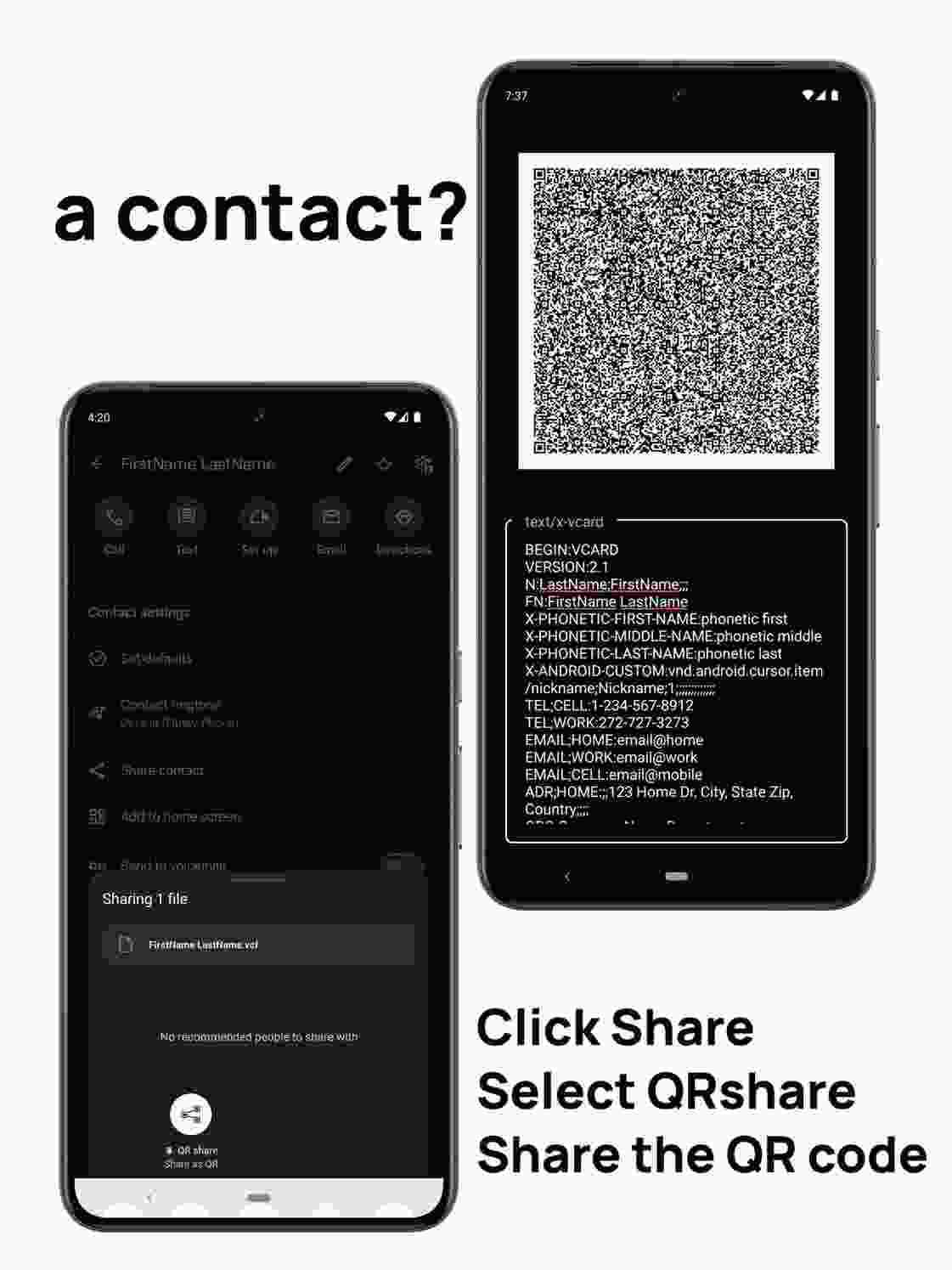 QRshare screenshot