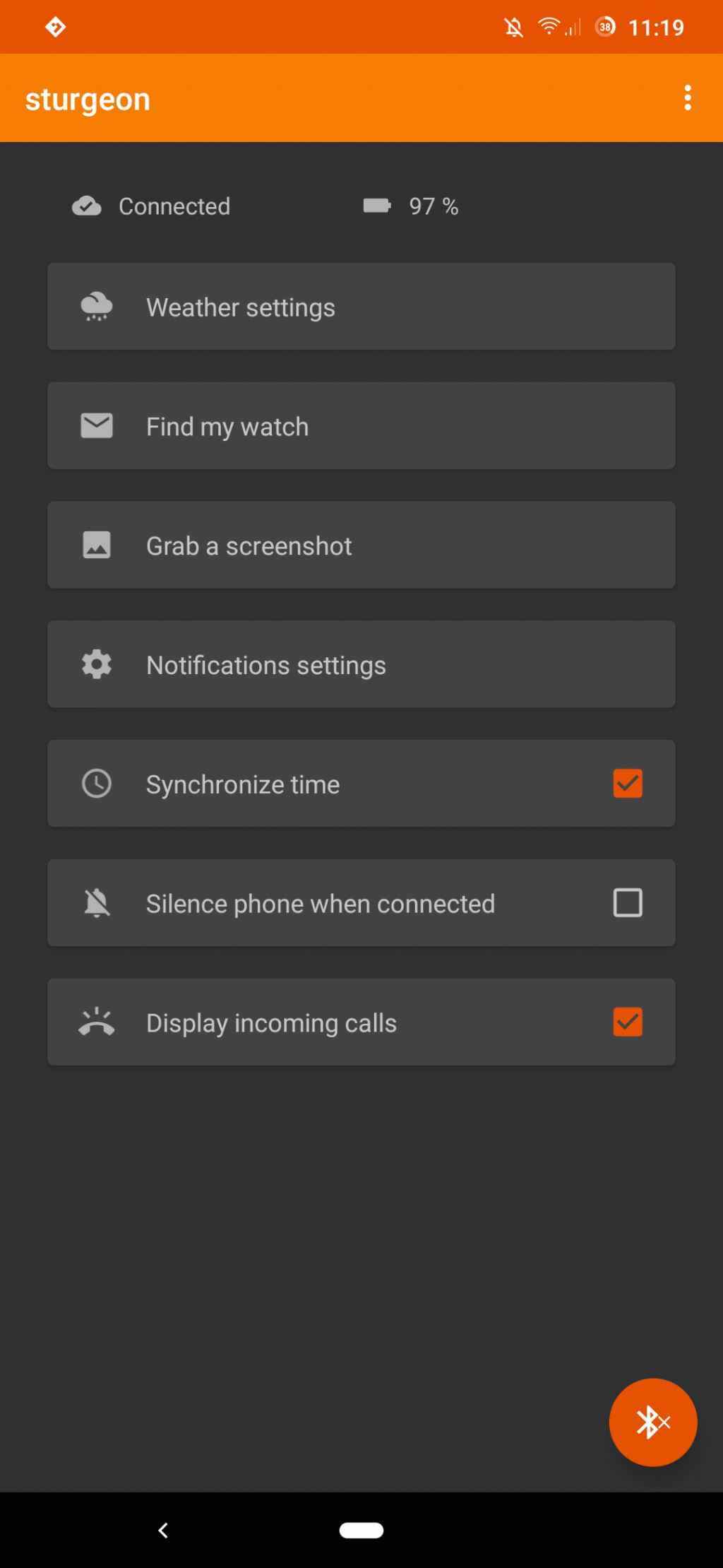 AsteroidOS Sync screenshot