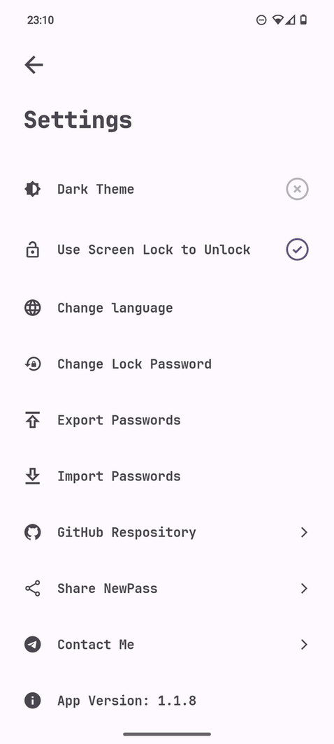 NewPass screenshot
