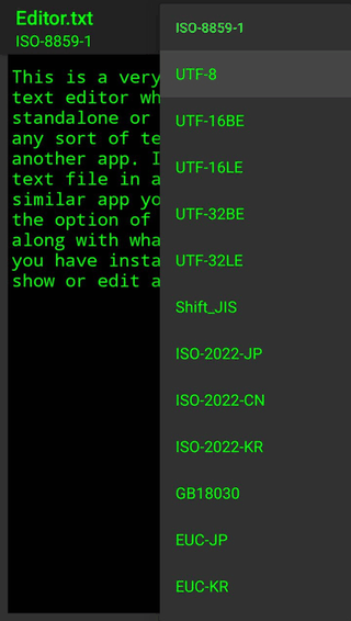 Editor screenshot
