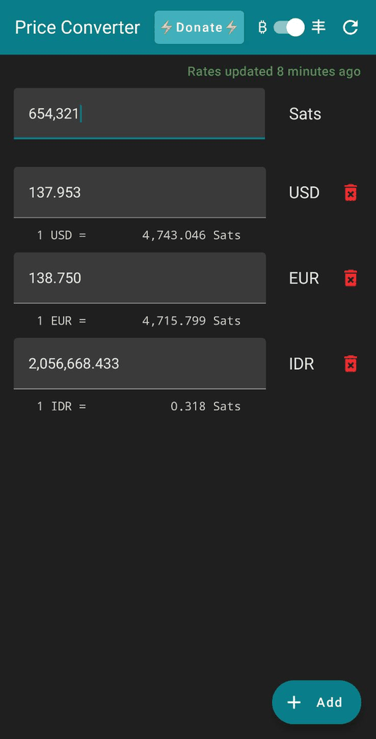 Minimalistic Price Converter screenshot