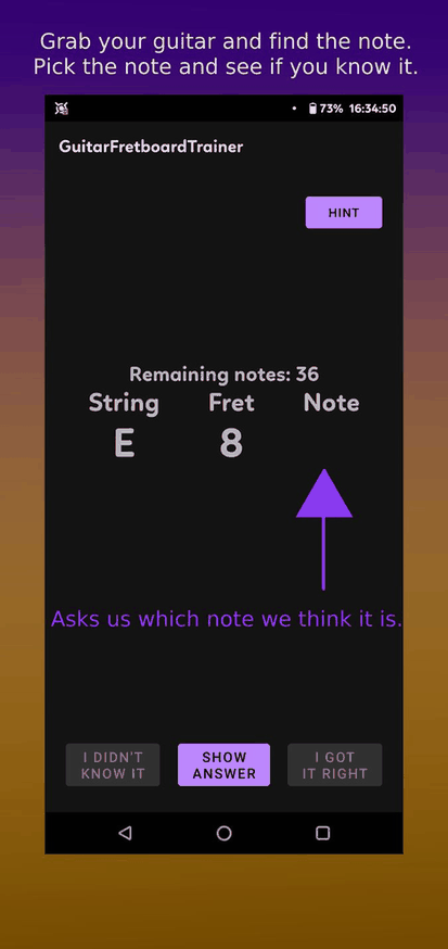 GuitarFretboardTrainer screenshot