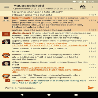 Quasseldroid screenshot