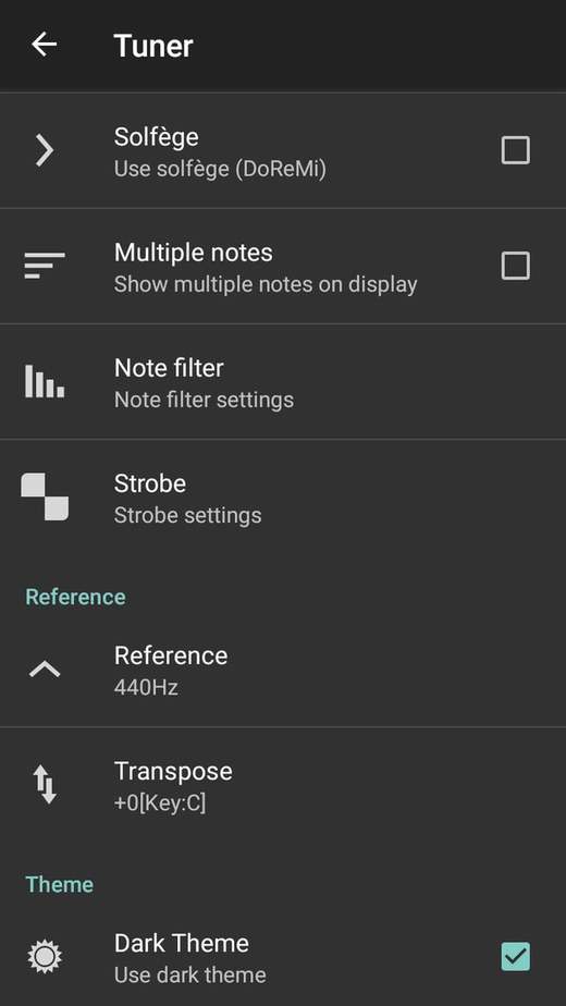 Tuner screenshot