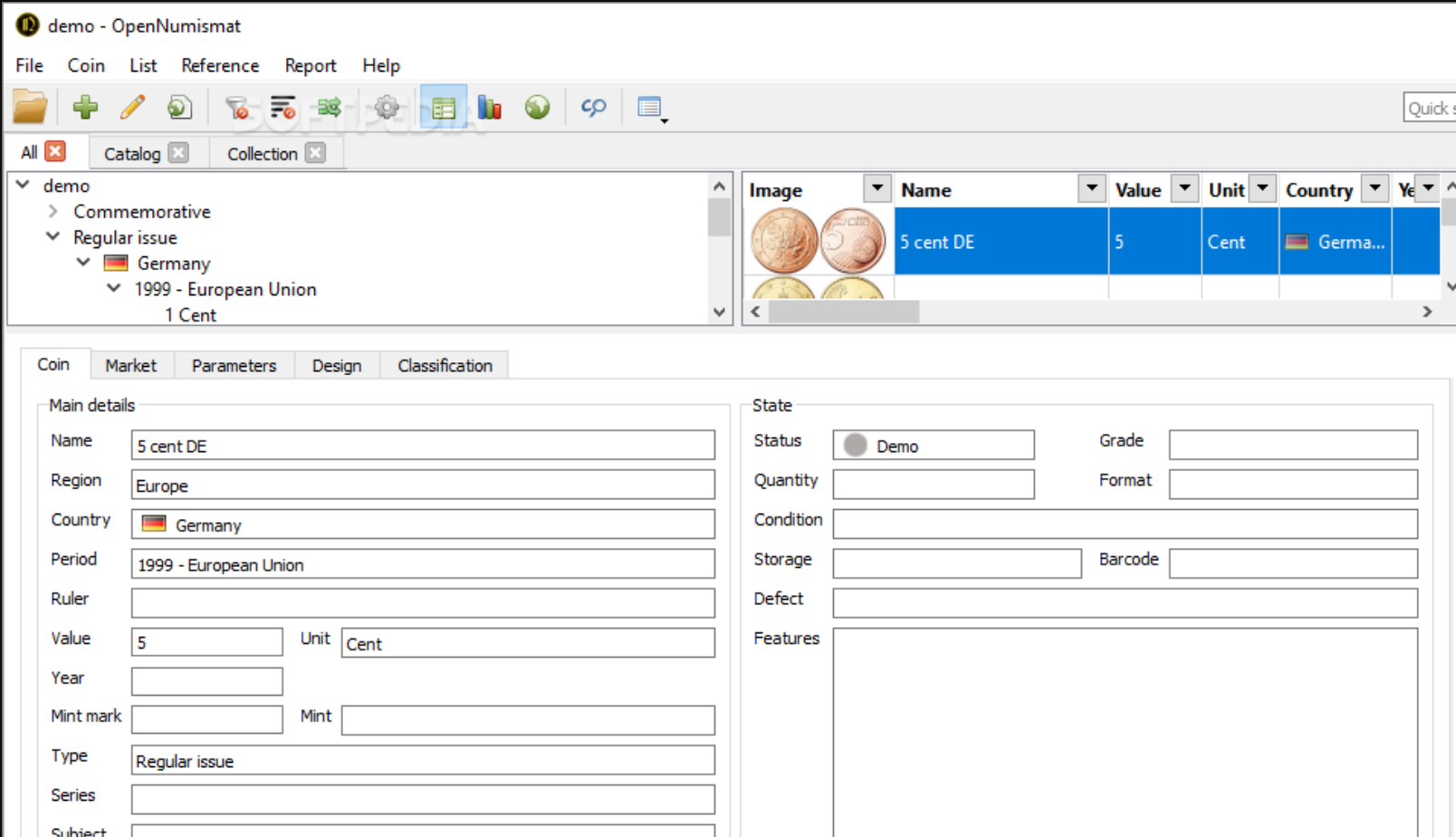 OpenNumismat screenshot