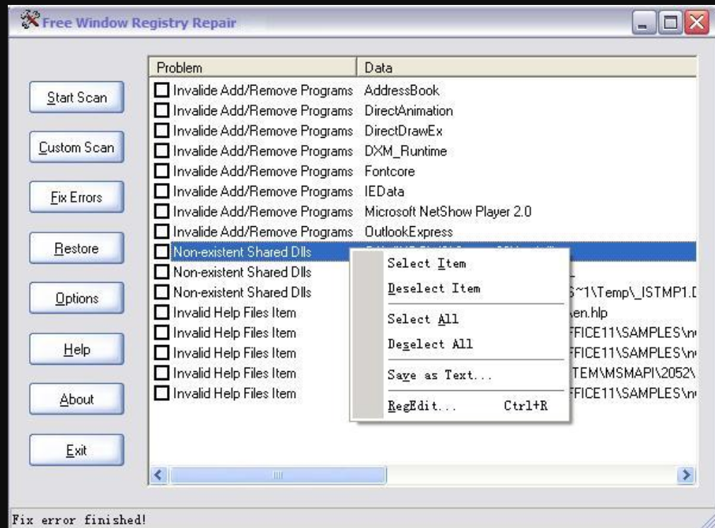 Free Window Registry Repair screenshot