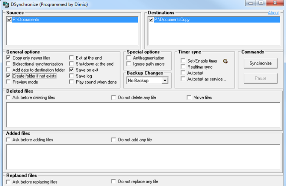 DSynchronize screenshot