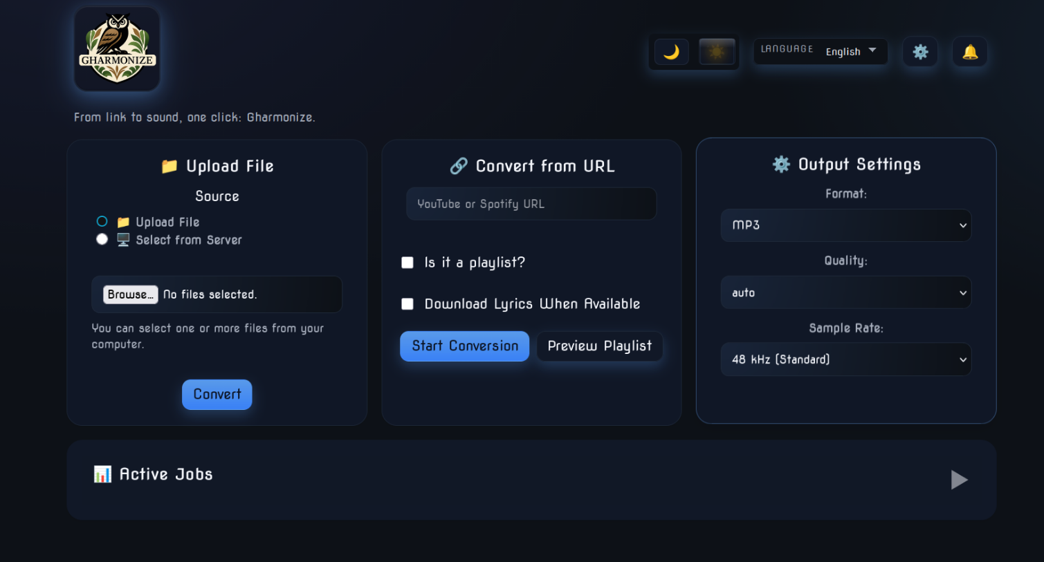 Gharmonize screenshot