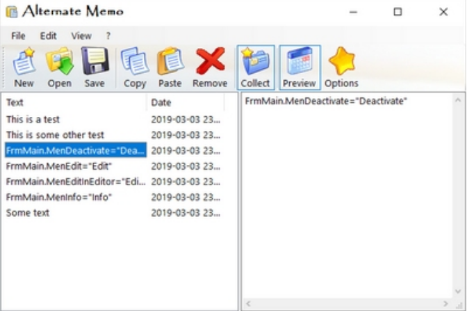 Alternate Memo screenshot