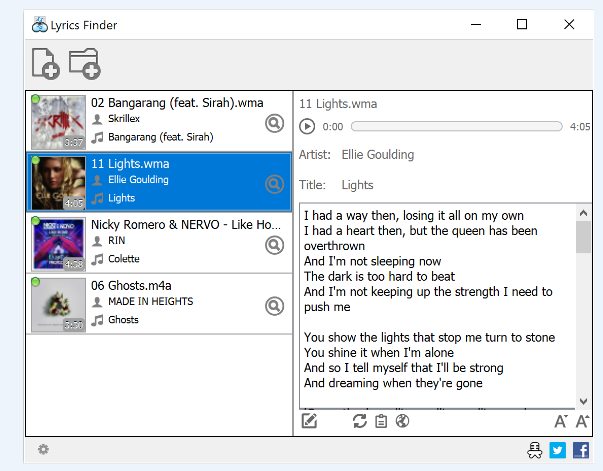 Lyrics Finder screenshot