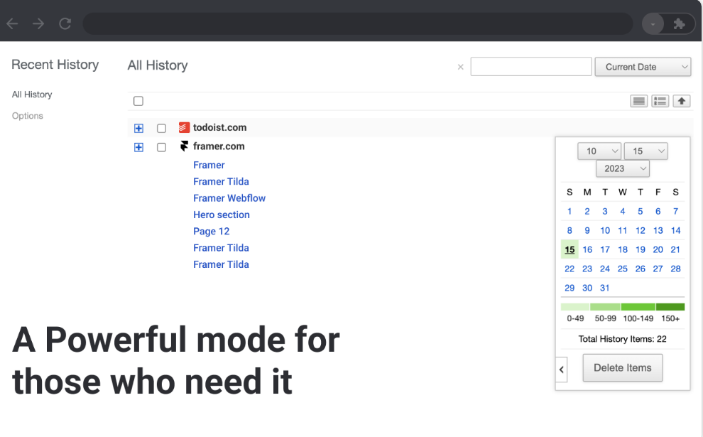 Recent History screenshot