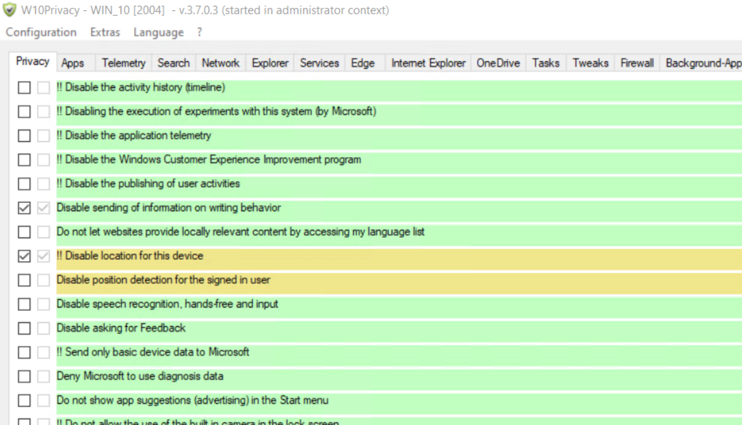 W10Privacy screenshot