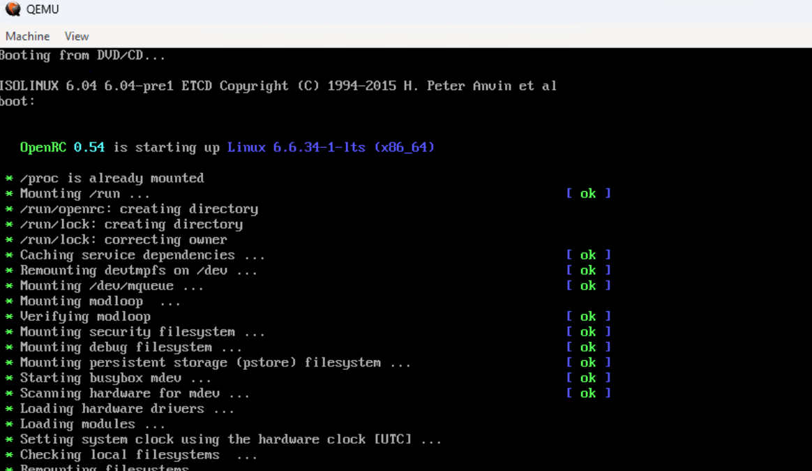 QEMU screenshot