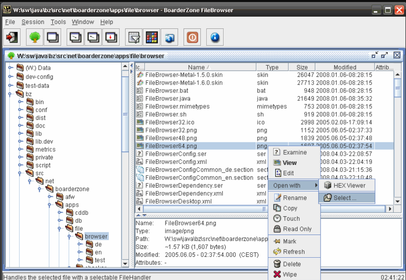 BoarderZone FileBrowser screenshot