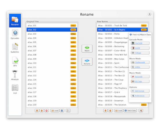 FileBot screenshot