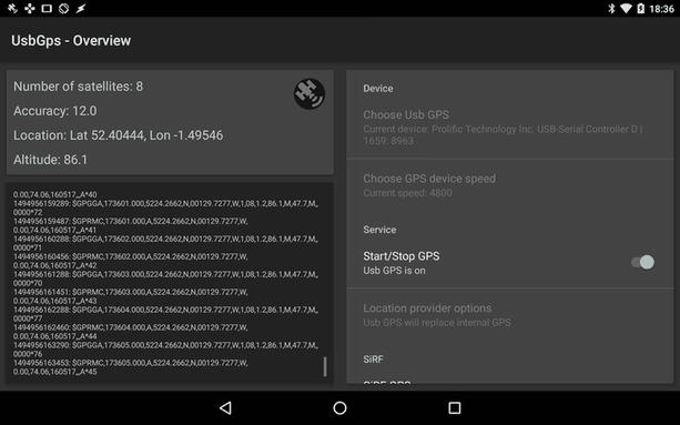 UsbGps4Droid screenshot