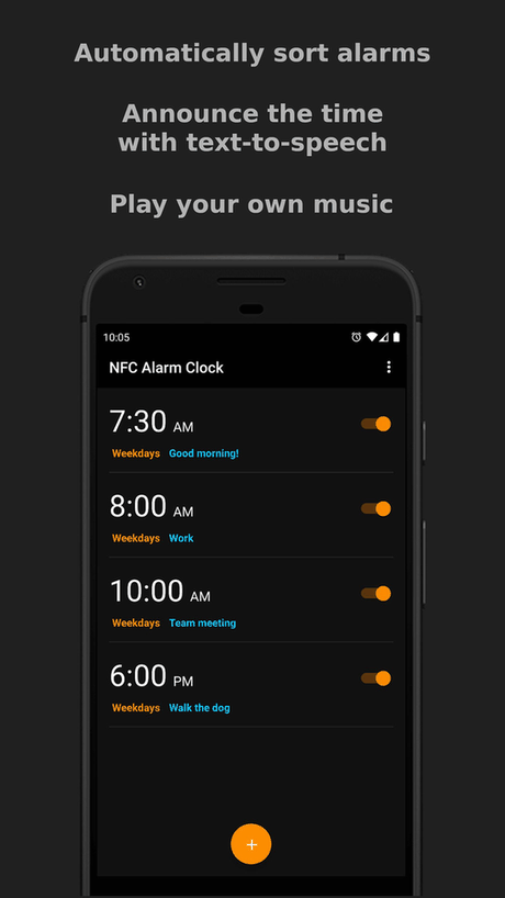 NFC Alarm Clock screenshot
