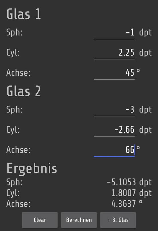 Aalener Optik-Formelrechner screenshot