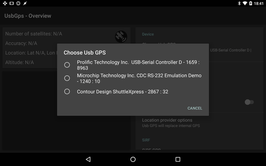 UsbGps4Droid screenshot