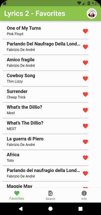 Lyrics 2 screenshot