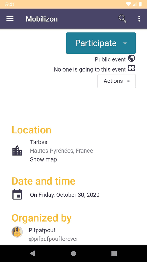 Mobilizon screenshot