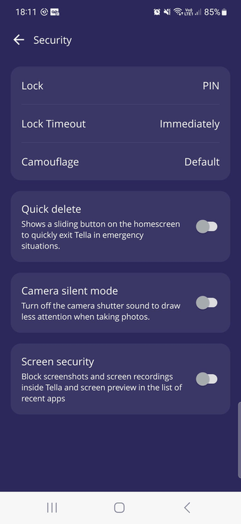 Tella screenshot