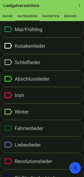 Liedgutverzeichnis screenshot