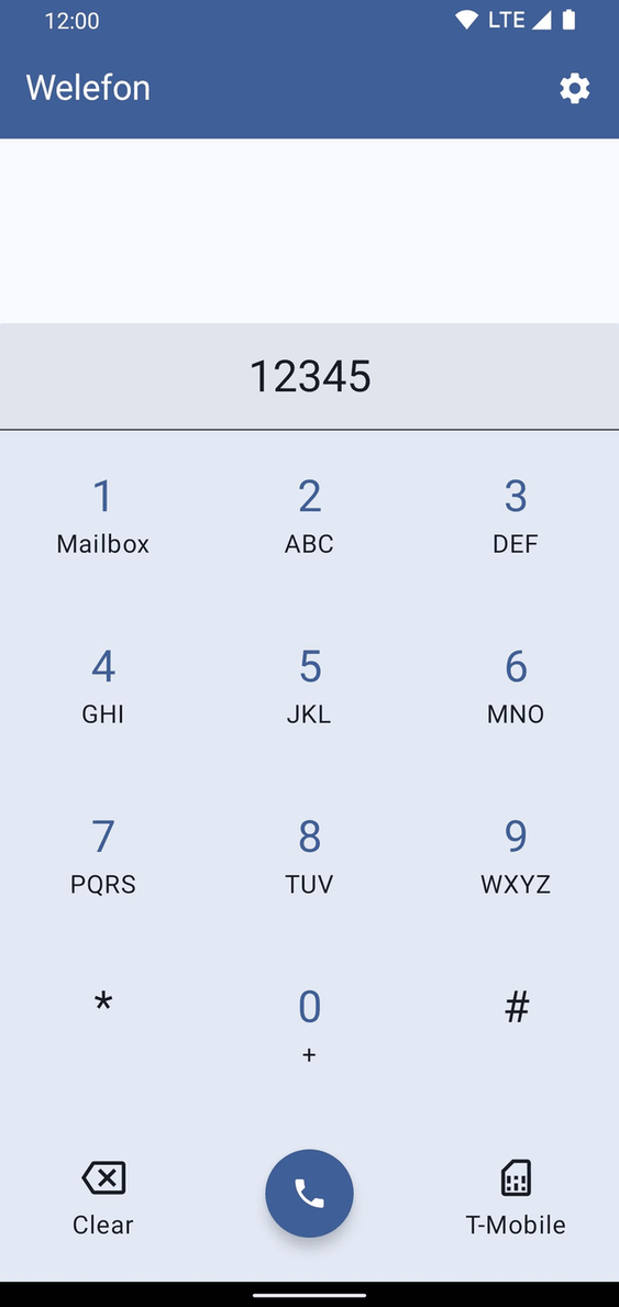 Welefon screenshot