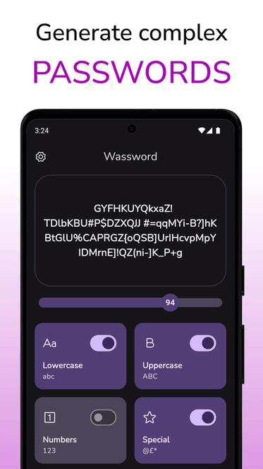 Wassword screenshot