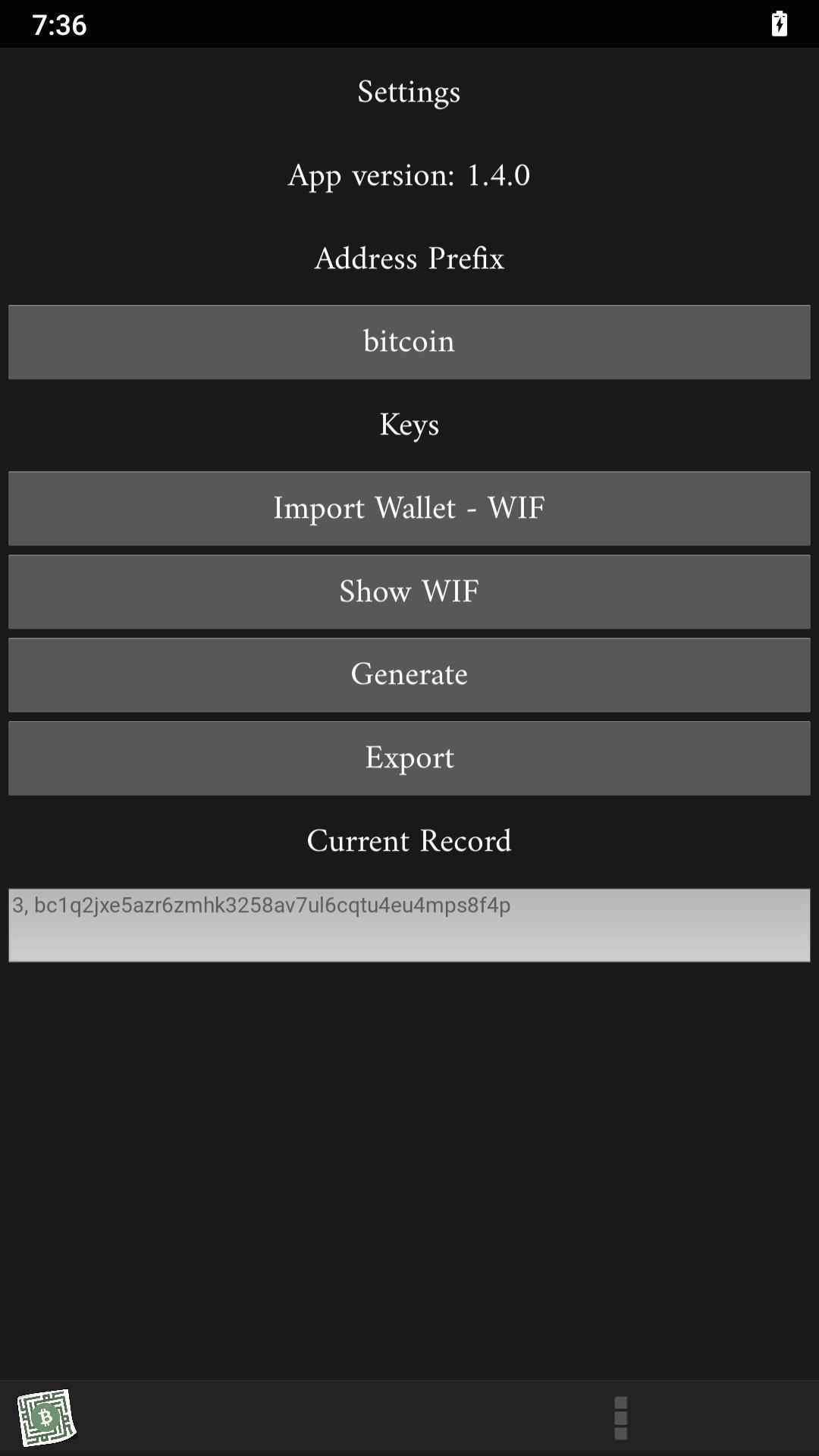 Mobile Paper Wallet screenshot