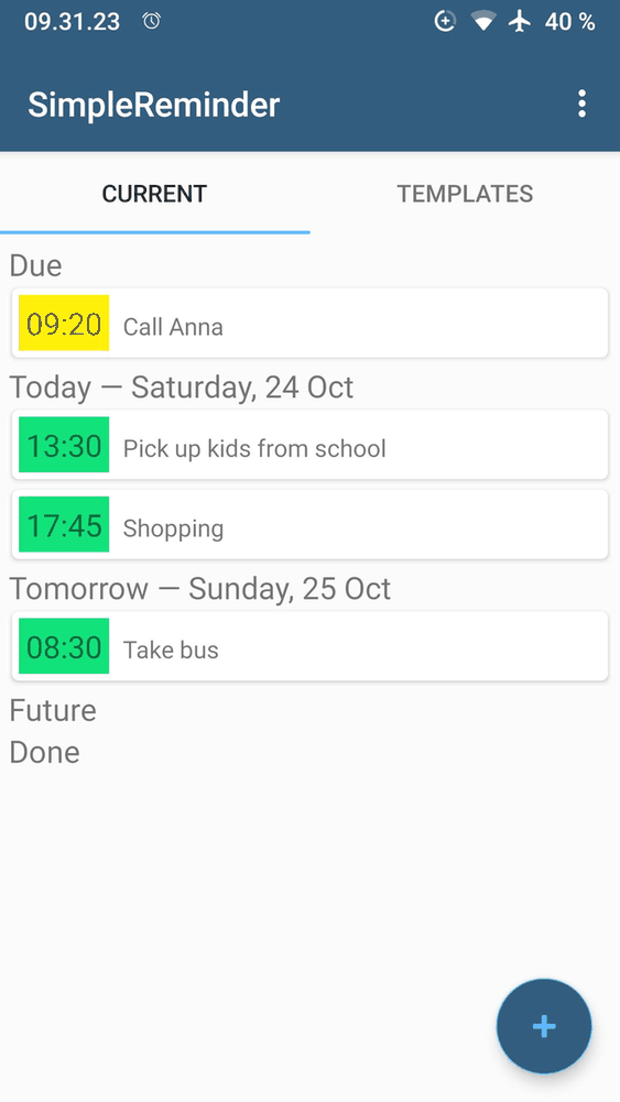 SimpleReminder screenshot
