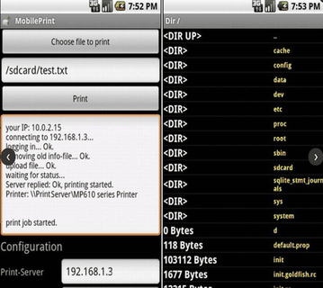 MobilePrint screenshot