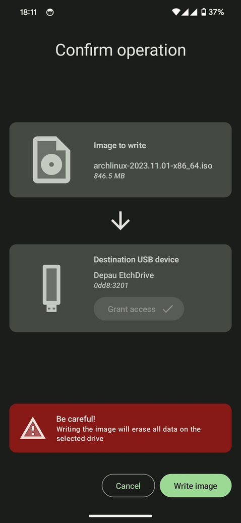 EtchDroid ISO to USB Writer screenshot