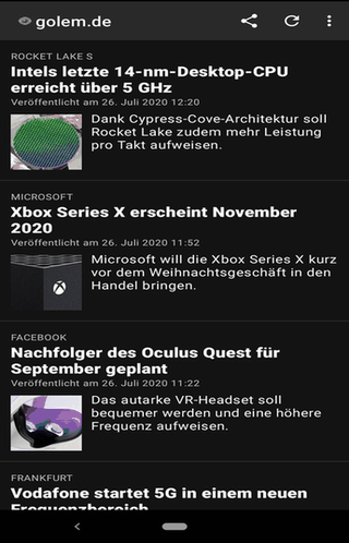 Unofficial Golem.de Reader screenshot