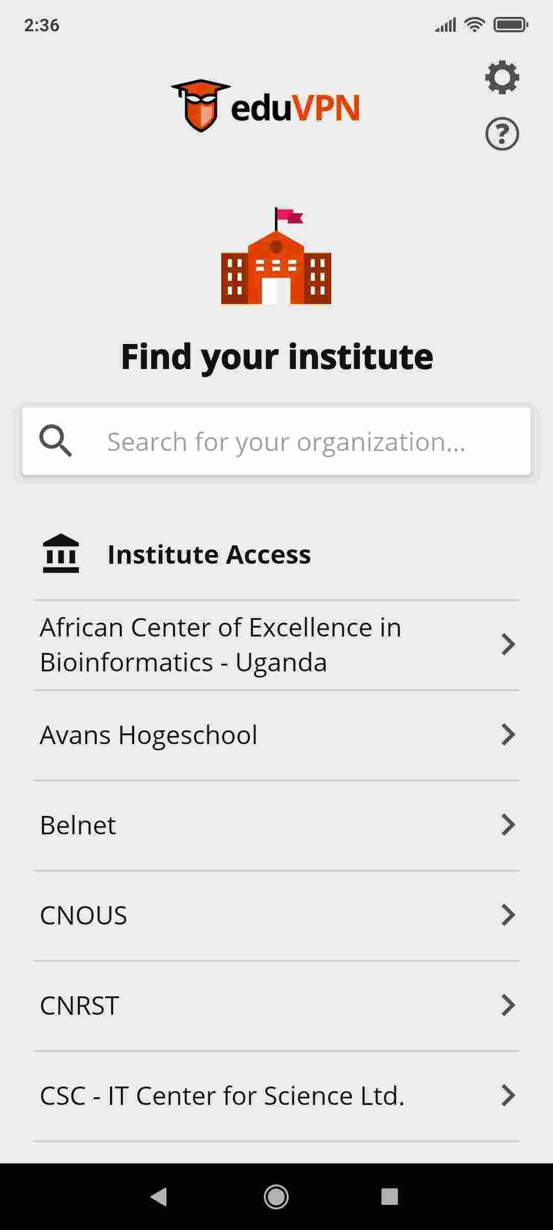 eduVPN screenshot