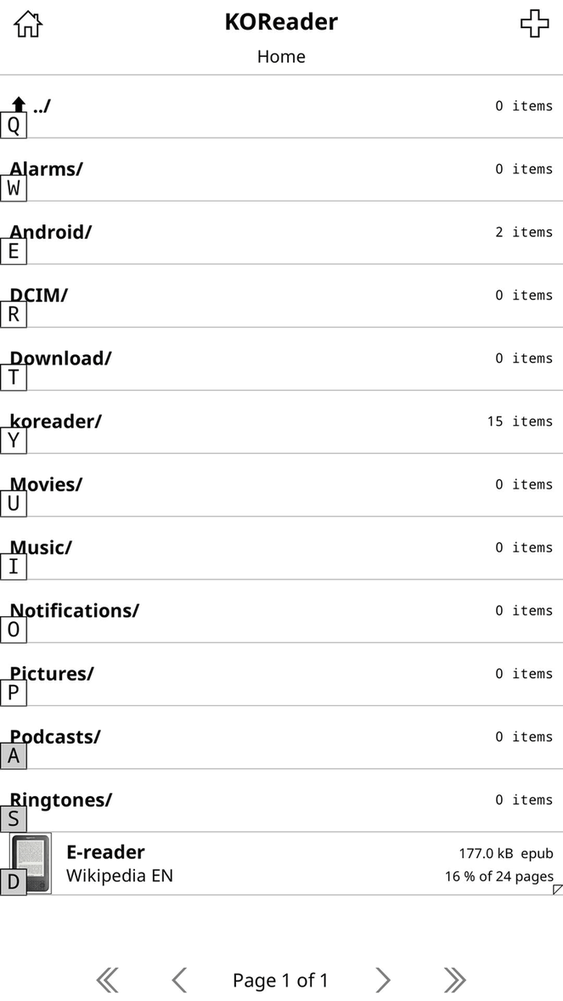 KOReader screenshot