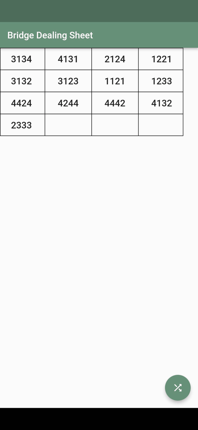 Dealing Sheet screenshot