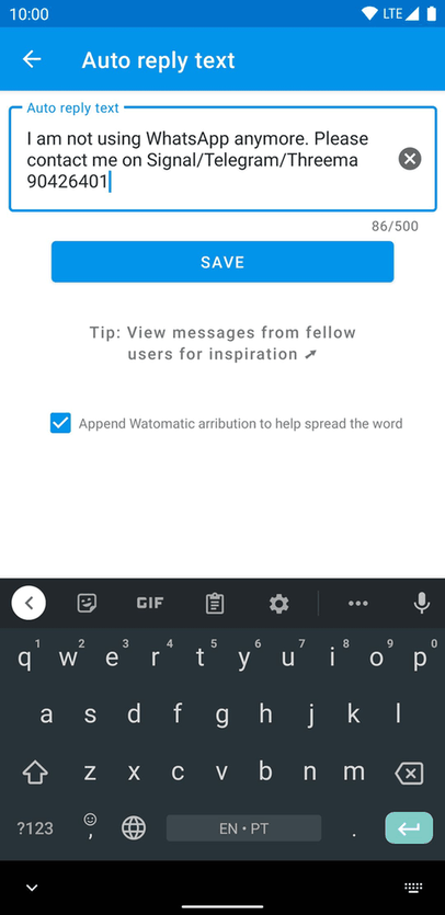 Watomatic screenshot