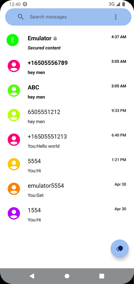 Deku SMS screenshot