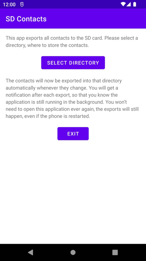 SD Contacts screenshot