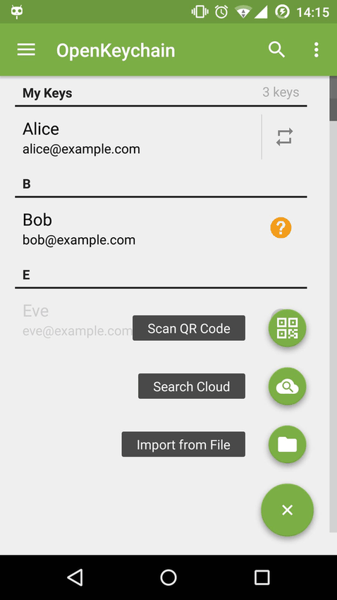 OpenKeychain: Easy PGP screenshot