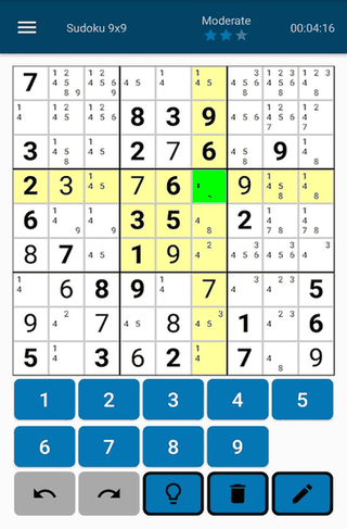 Sudoku screenshot