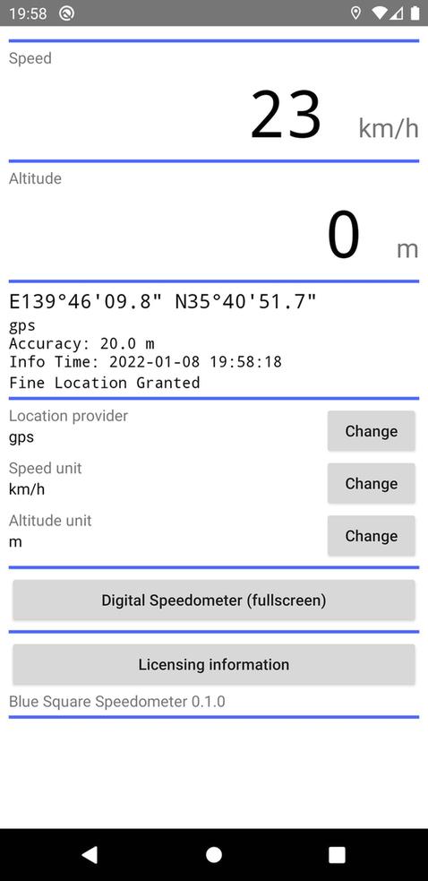 Blue Square Speedometer screenshot