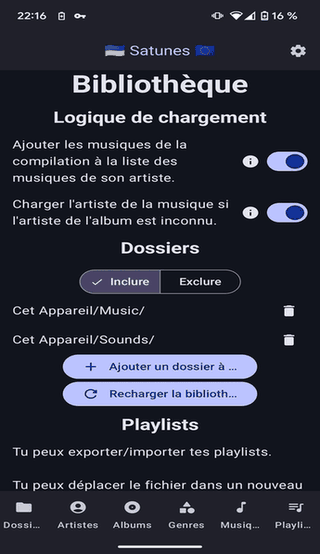 Satunes screenshot