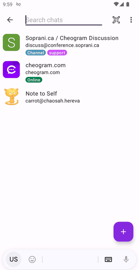 Cheogram screenshot