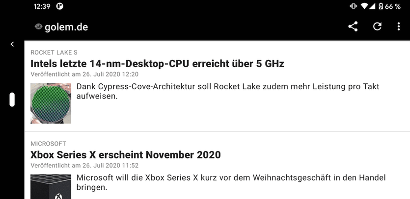 Unofficial Golem.de Reader screenshot