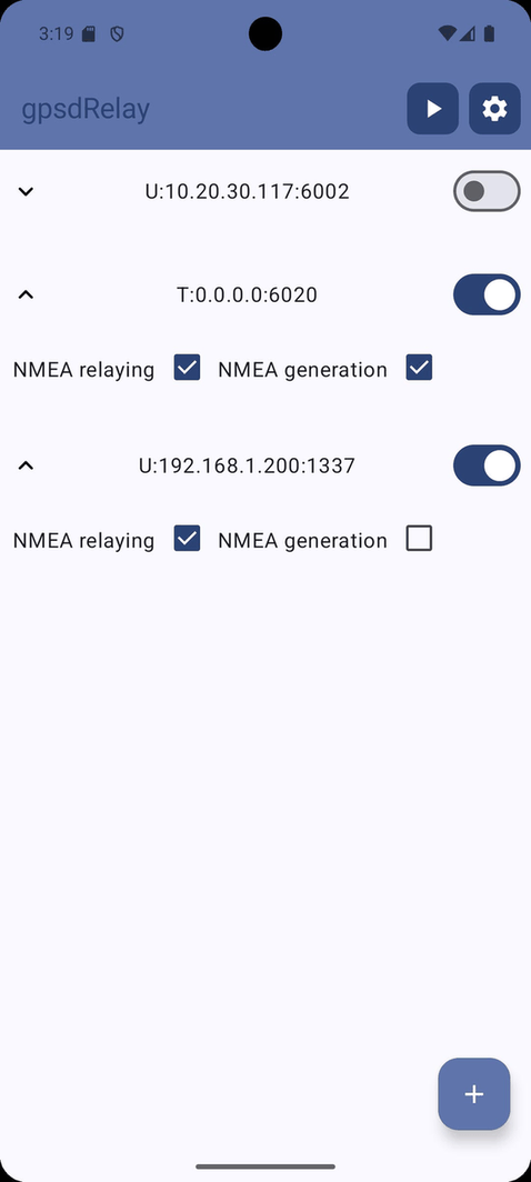 gpsdRelay screenshot