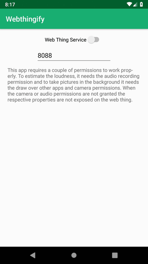 Webthingify screenshot