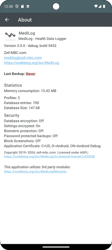 MediLog screenshot