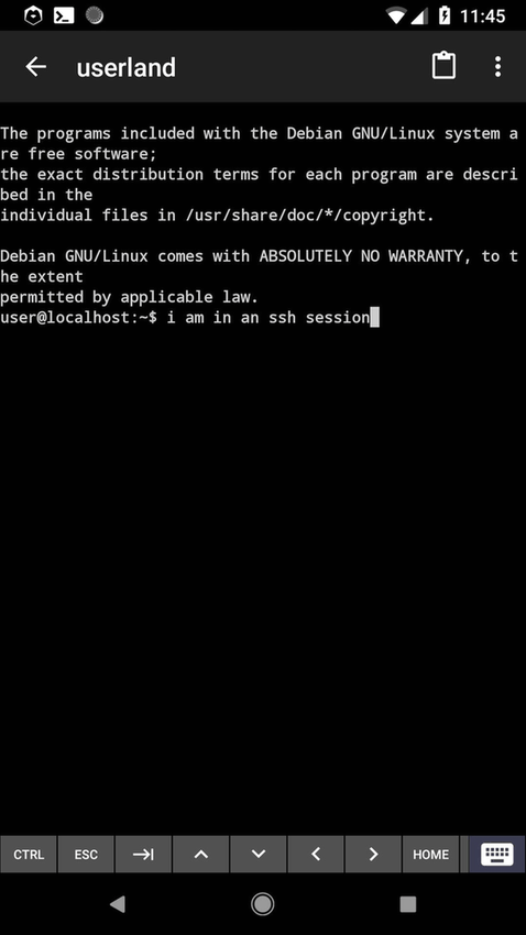 UserLAnd screenshot